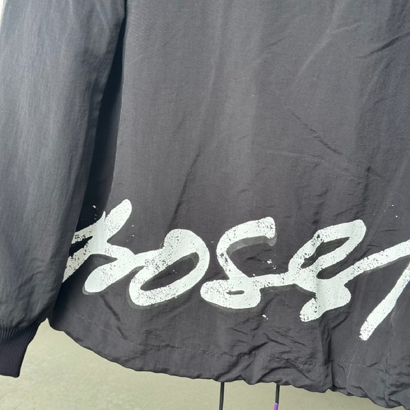 Hos81 Black Lightweight Utility Jacket Full Zip Pockets Iridescent Accents M NWT - Picture 5 of 9